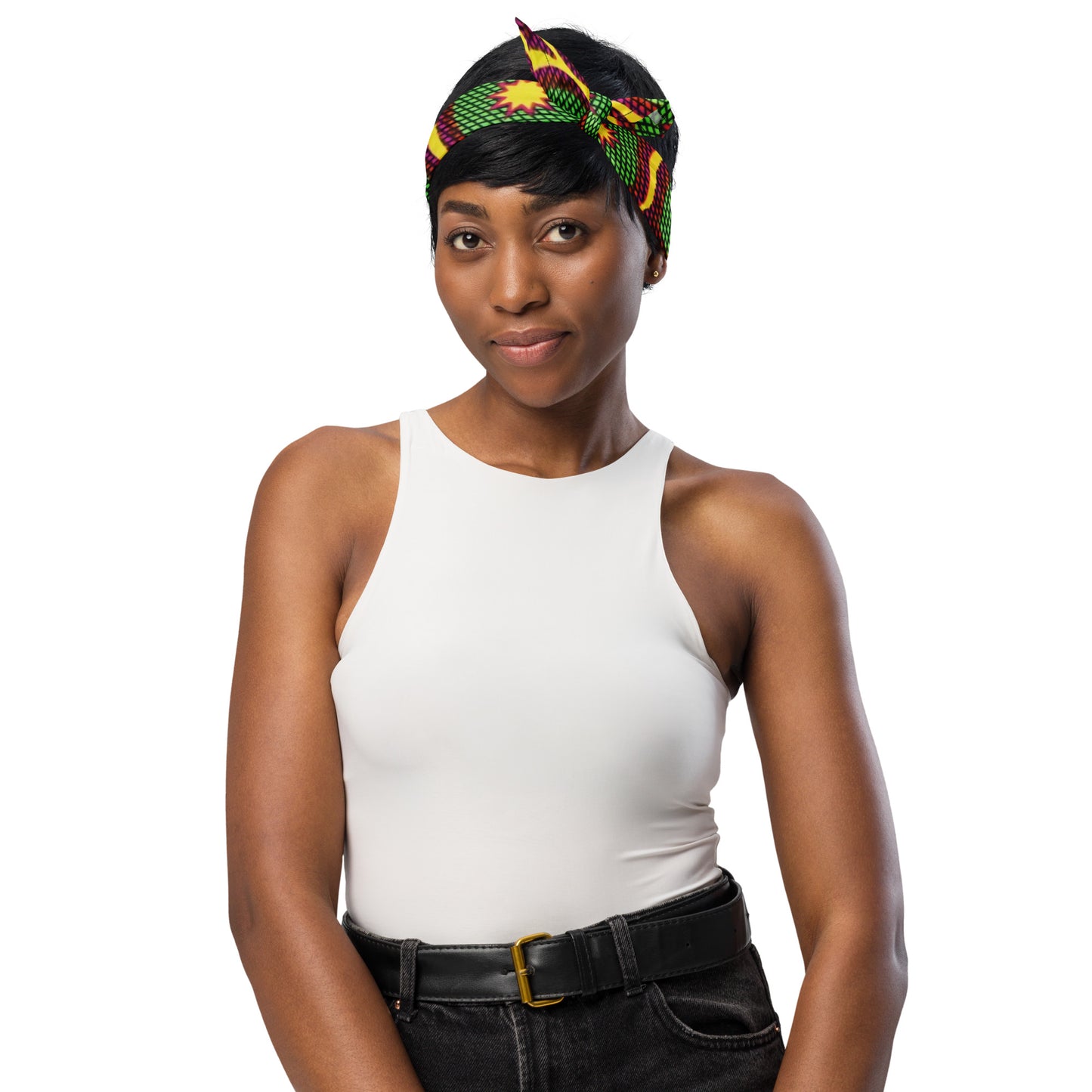 Yellow Green Ankara Bandana