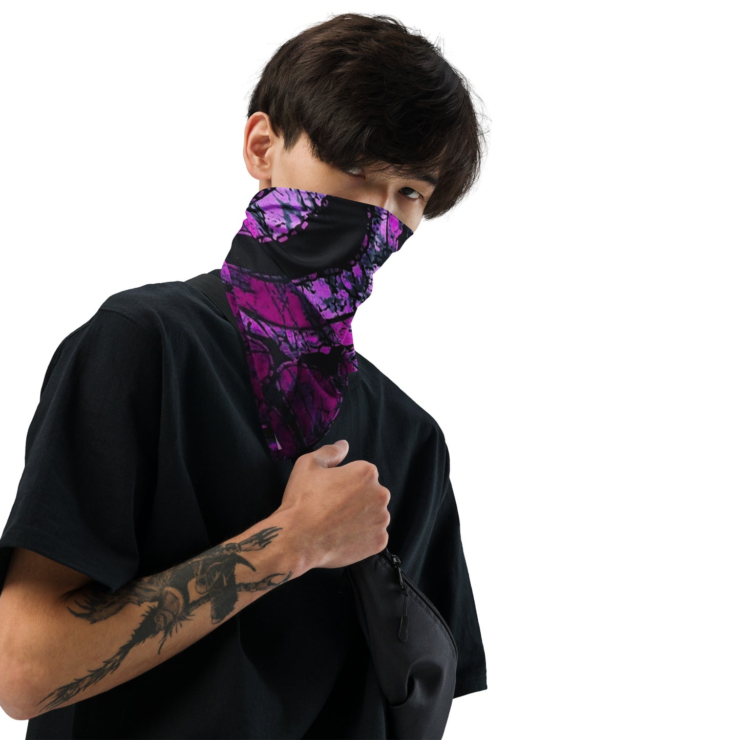 Purple Black Ankara Bandana