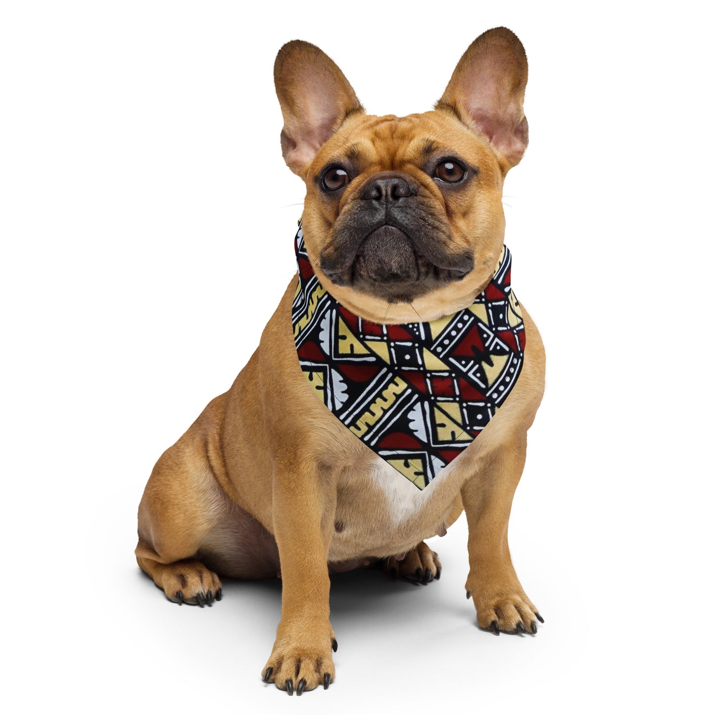 Red Cream Black White Bogolan Ankara Bandana