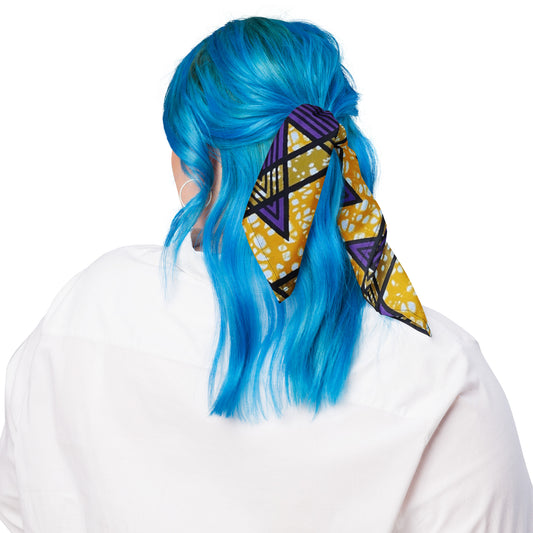 Purple Yellow Kente Ankara Bandana