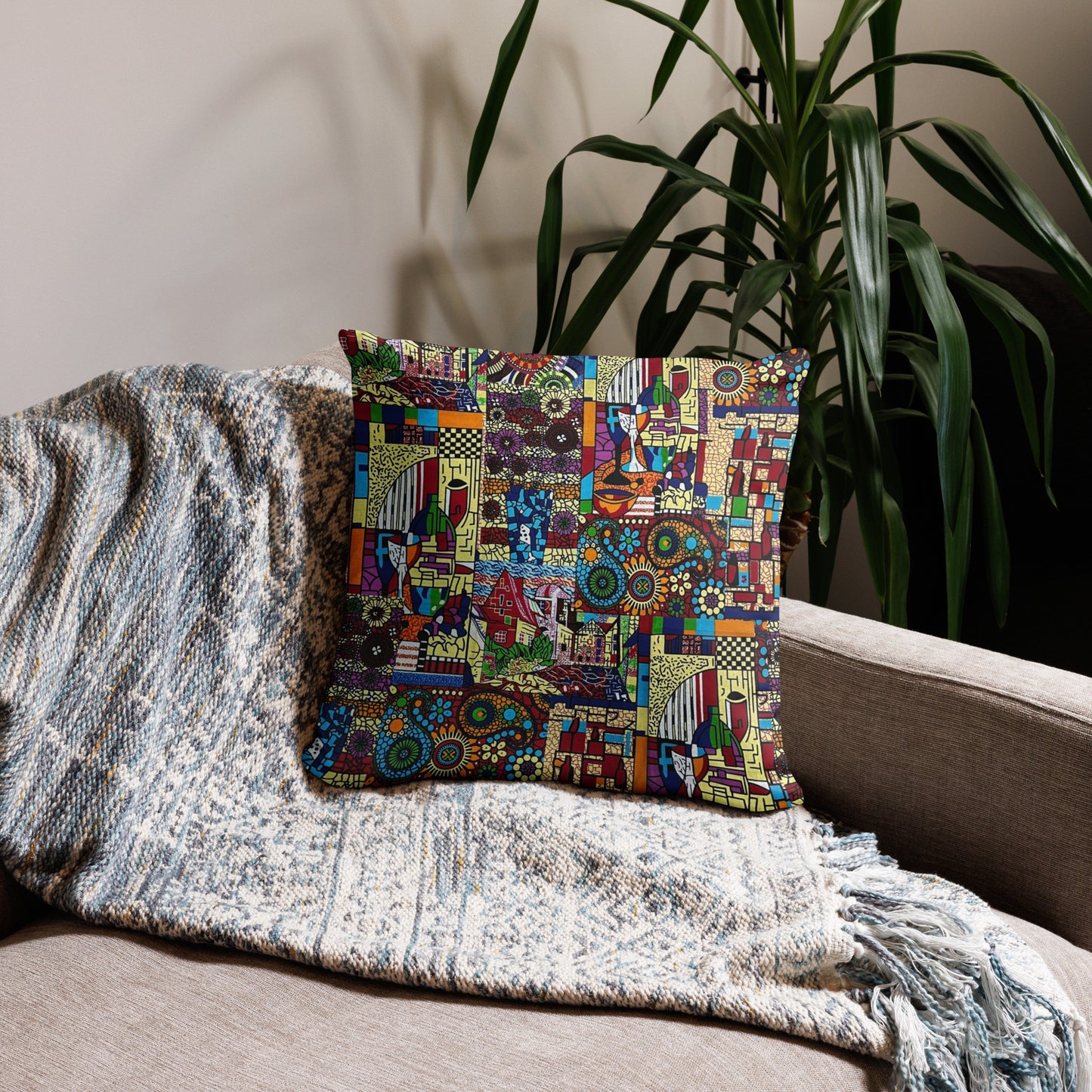 Colourful Art Ankara Pillow