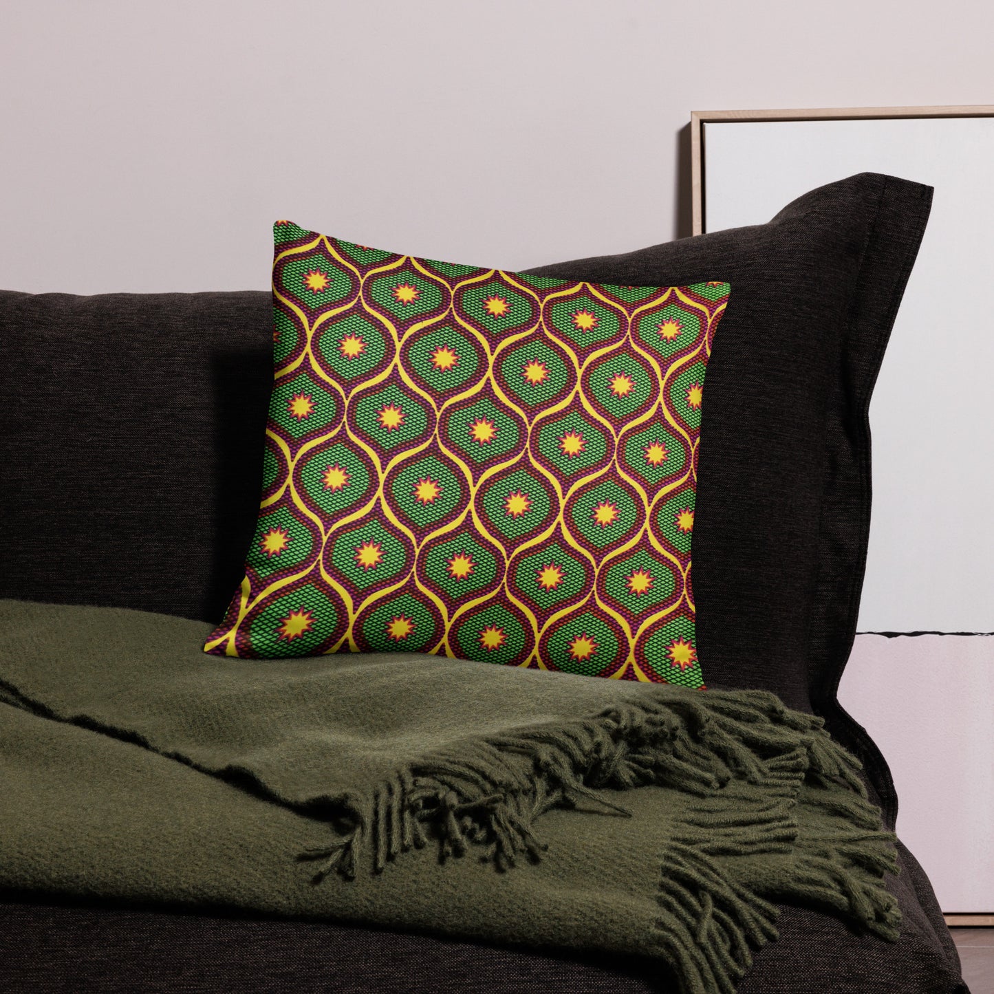 Yellow Green Ankara Pillow