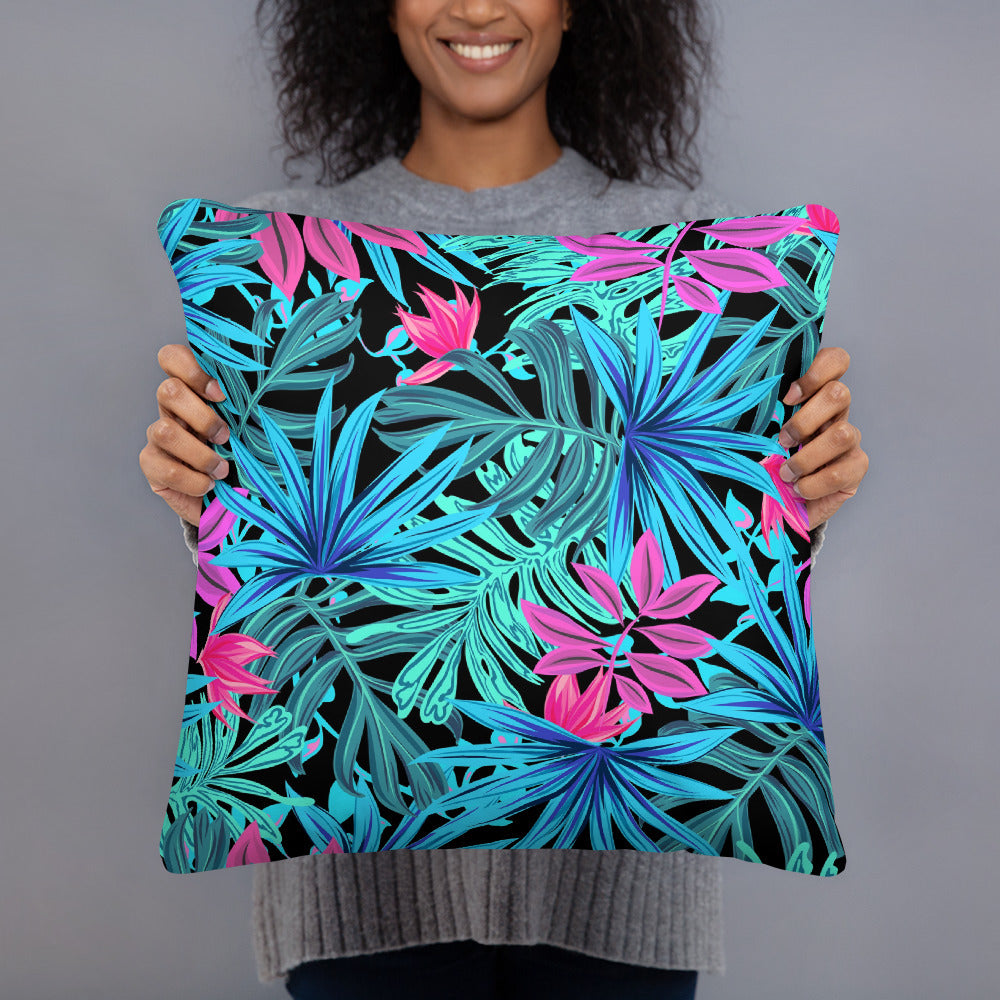 Blue Tropical Pillow