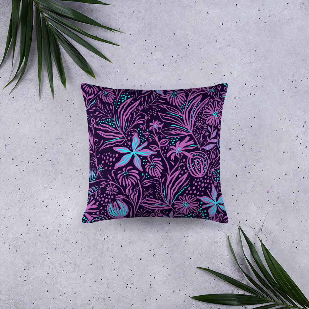 Purple Leaves Pillow