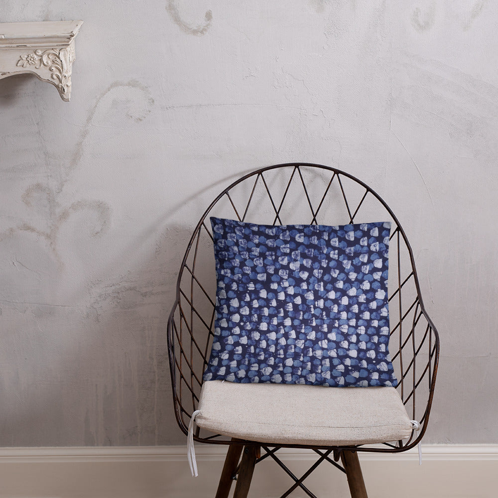 Blue Dotted Adire Pillow