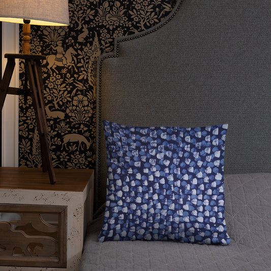 Blue Dotted Adire Pillow