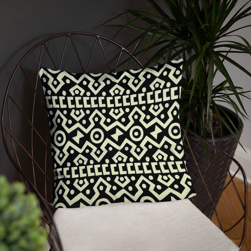 Black & Cream Bogolan Pillow