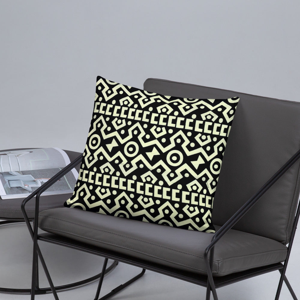 Black & Cream Bogolan Pillow