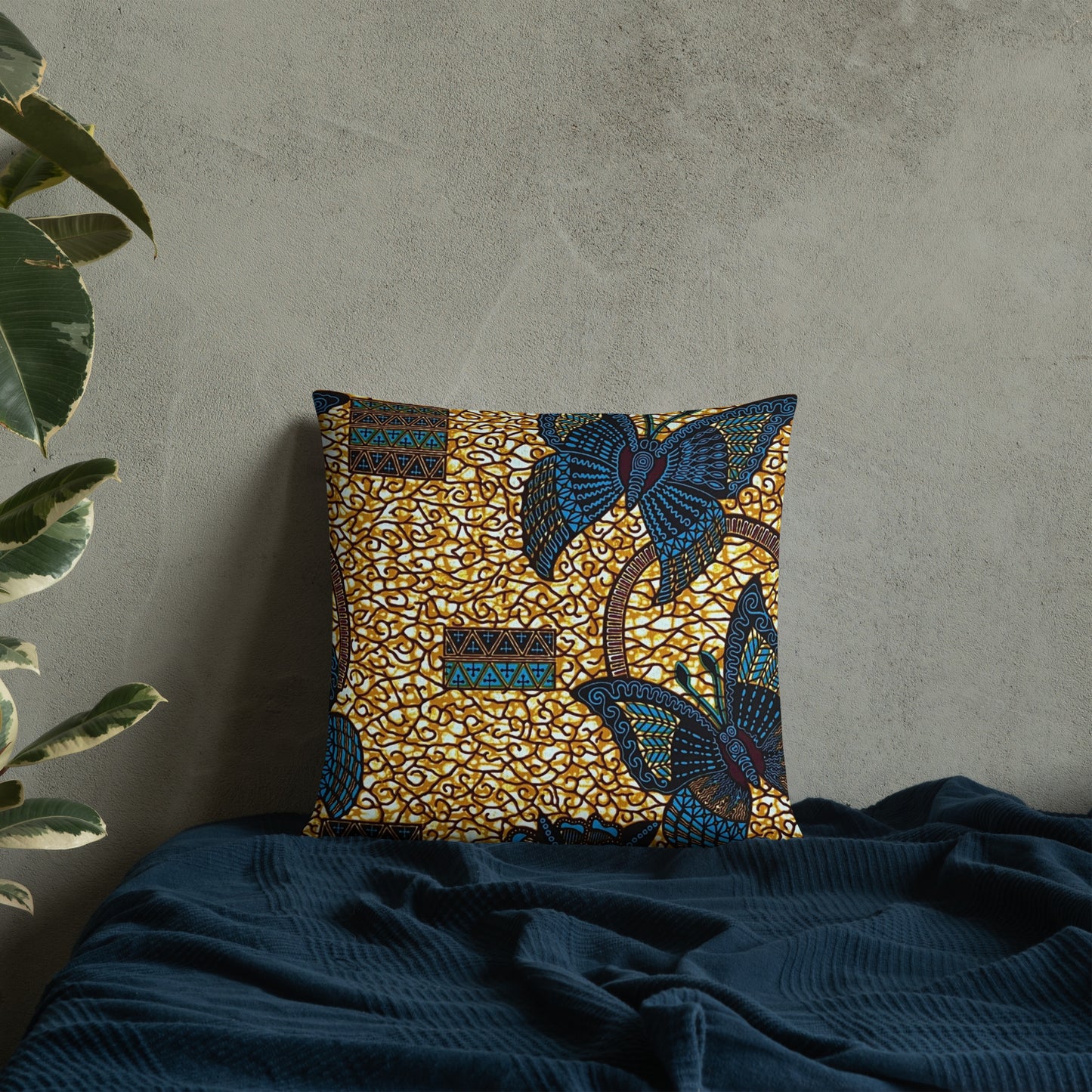 Butterfly Brown Ankara Pillow