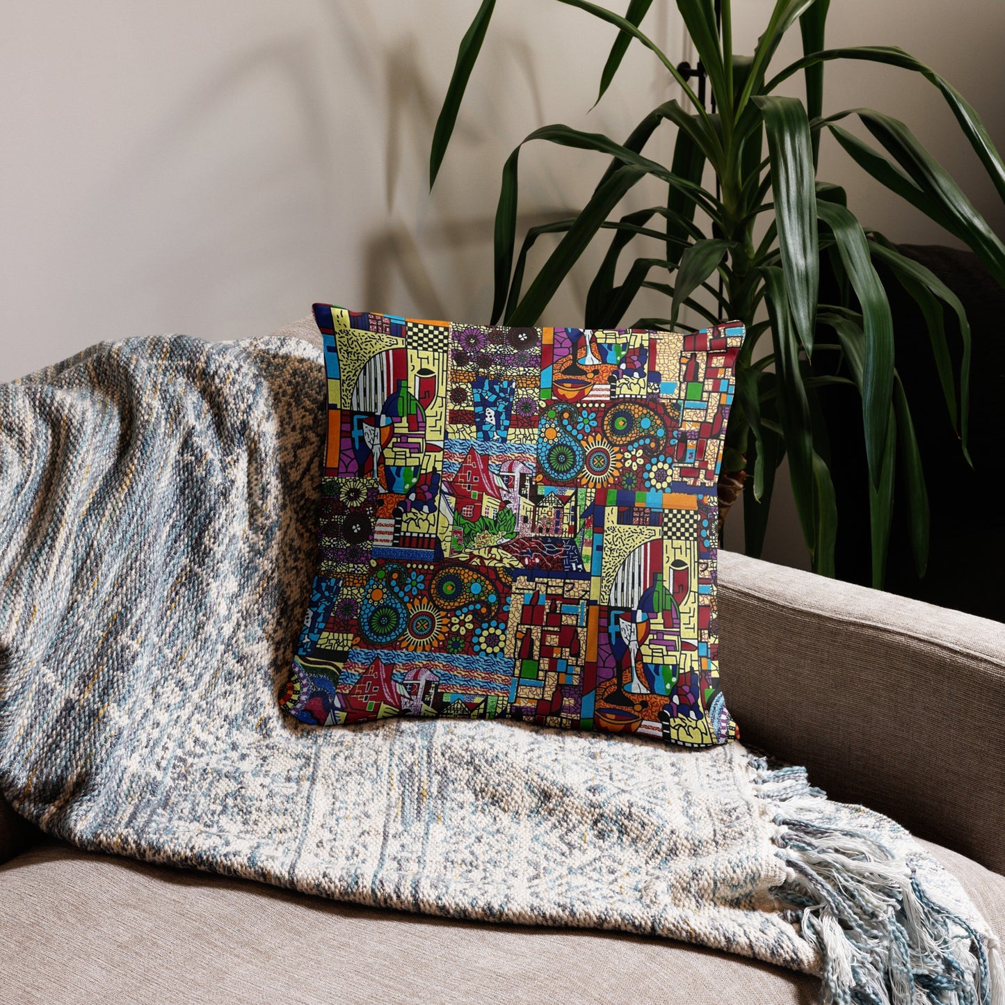 Colourful Art Ankara Pillow