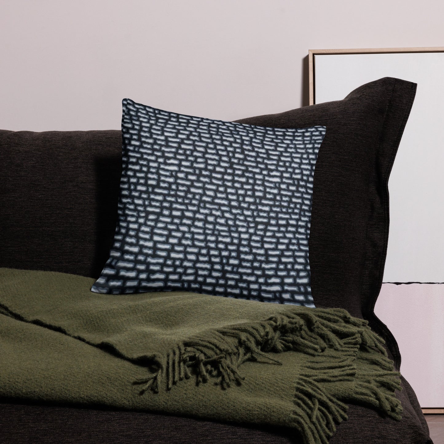 Black & White Brick Ankara Pillow