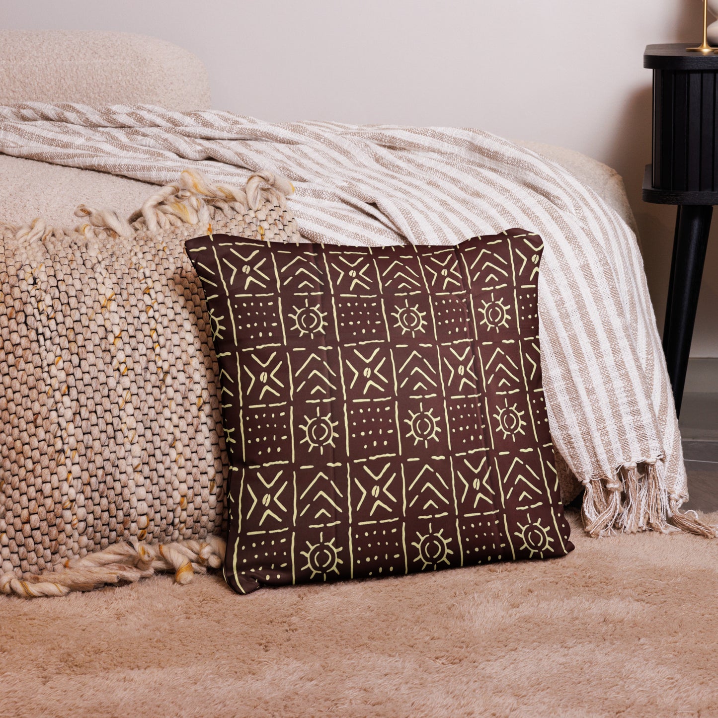 Brown African Print Pillow