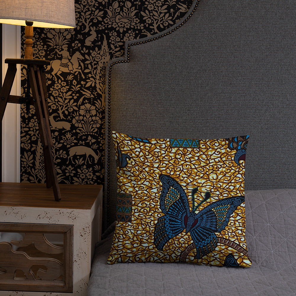 Butterfly Brown Ankara Pillow