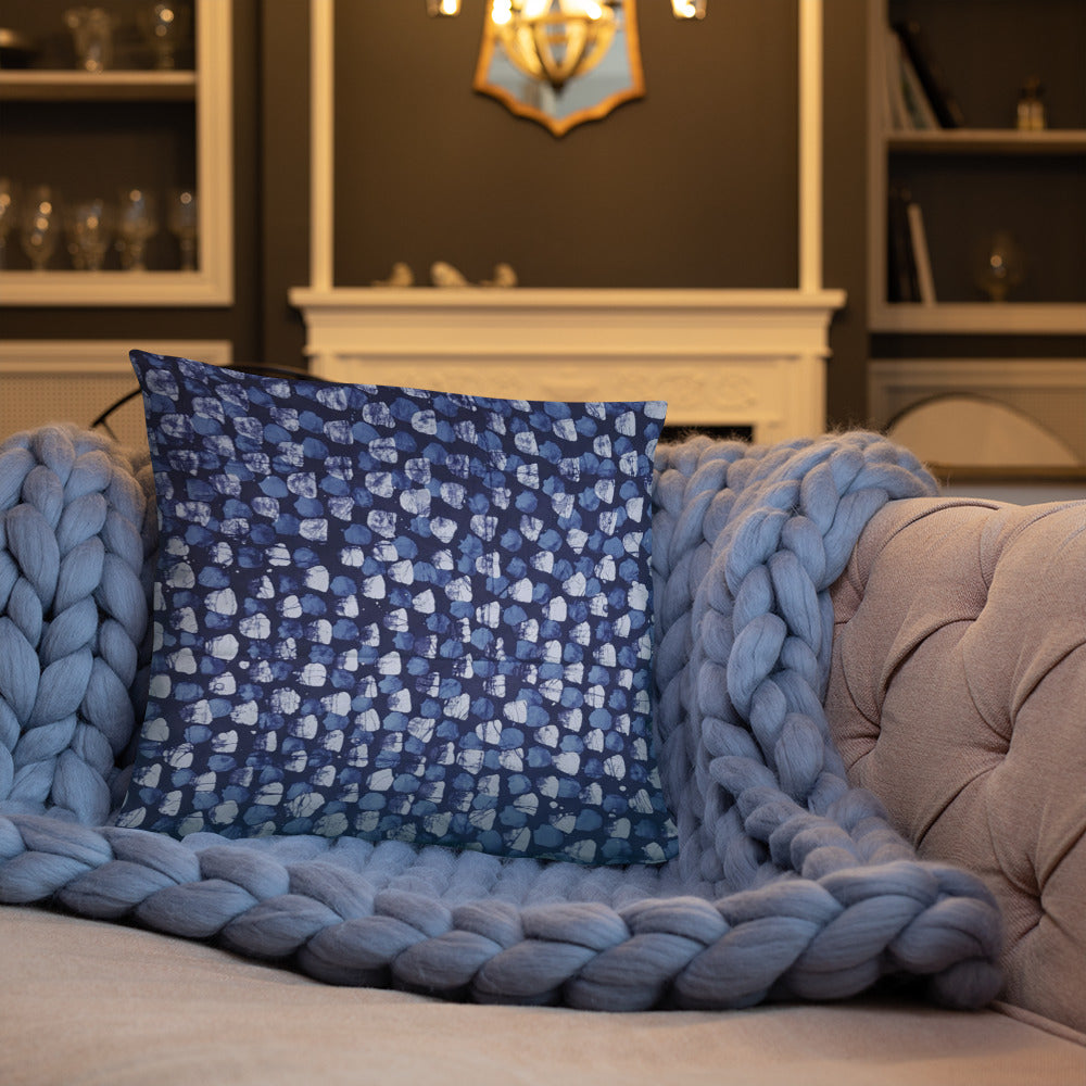 Blue Dotted Adire Pillow