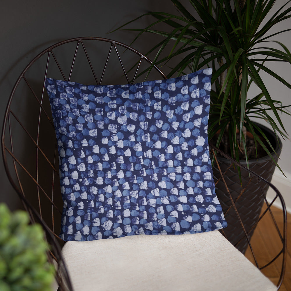 Blue Dotted Adire Pillow