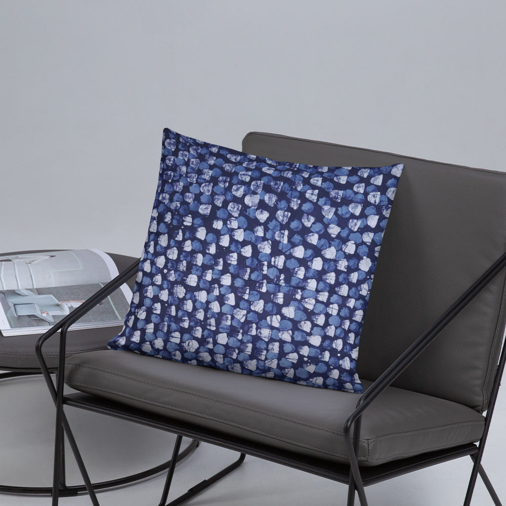 Blue Dotted Adire Pillow