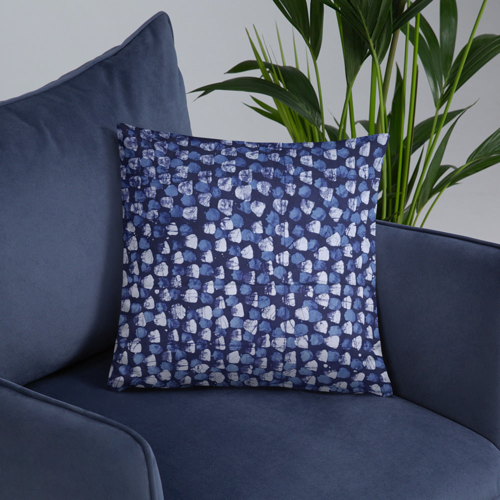 Blue Dotted Adire Pillow