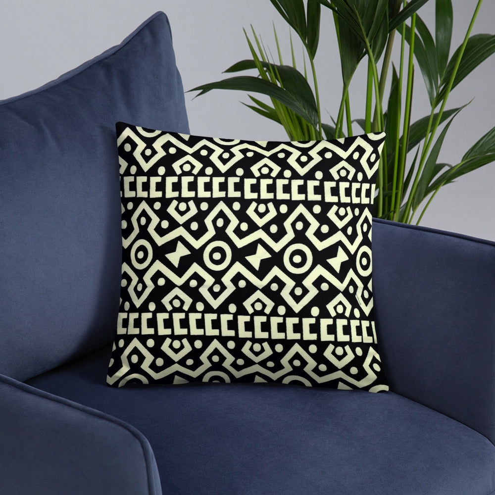 Black & Cream Bogolan Pillow