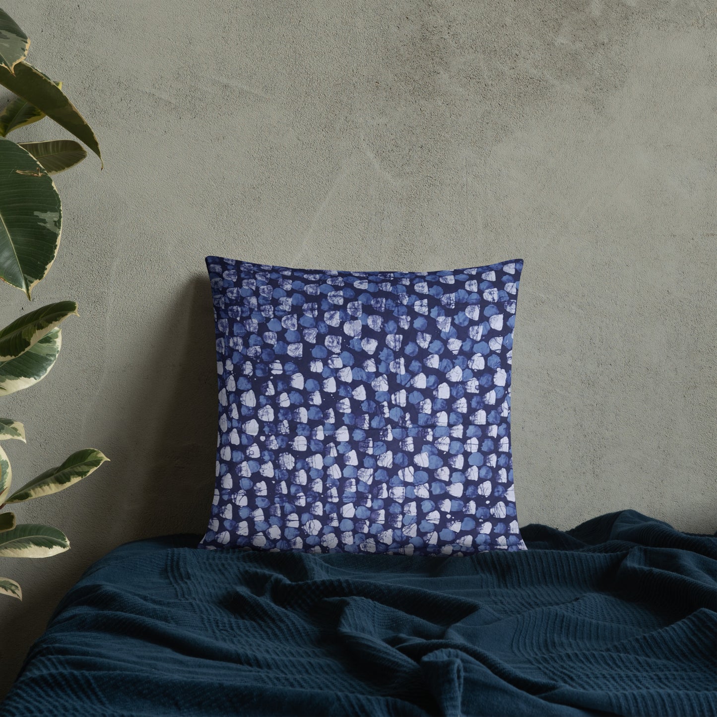 Blue Dotted Adire Pillow