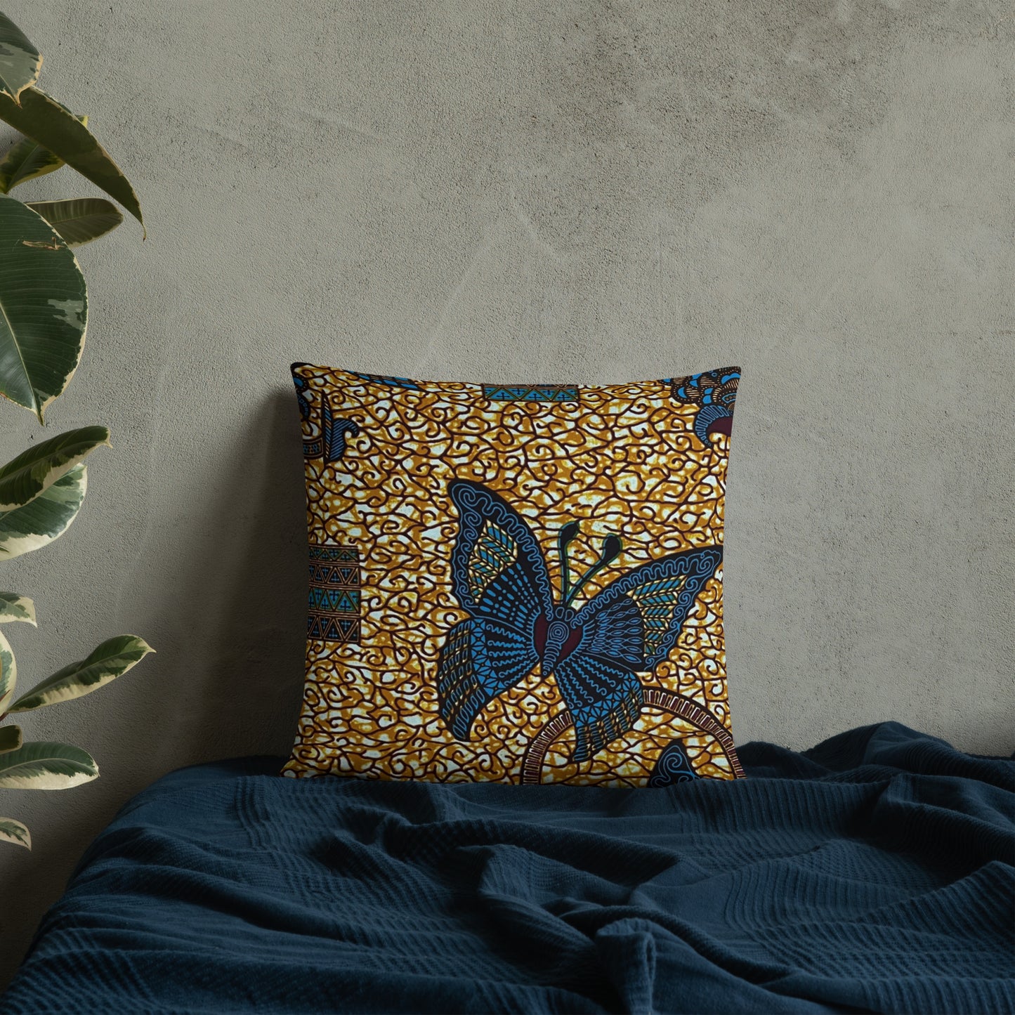 Butterfly Brown Ankara Pillow