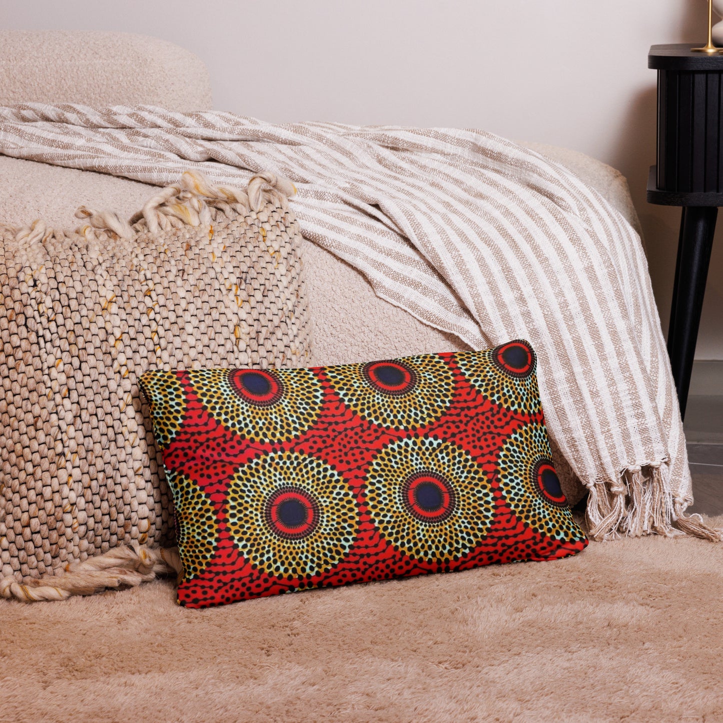 Orange Mandela Ankara Pillow