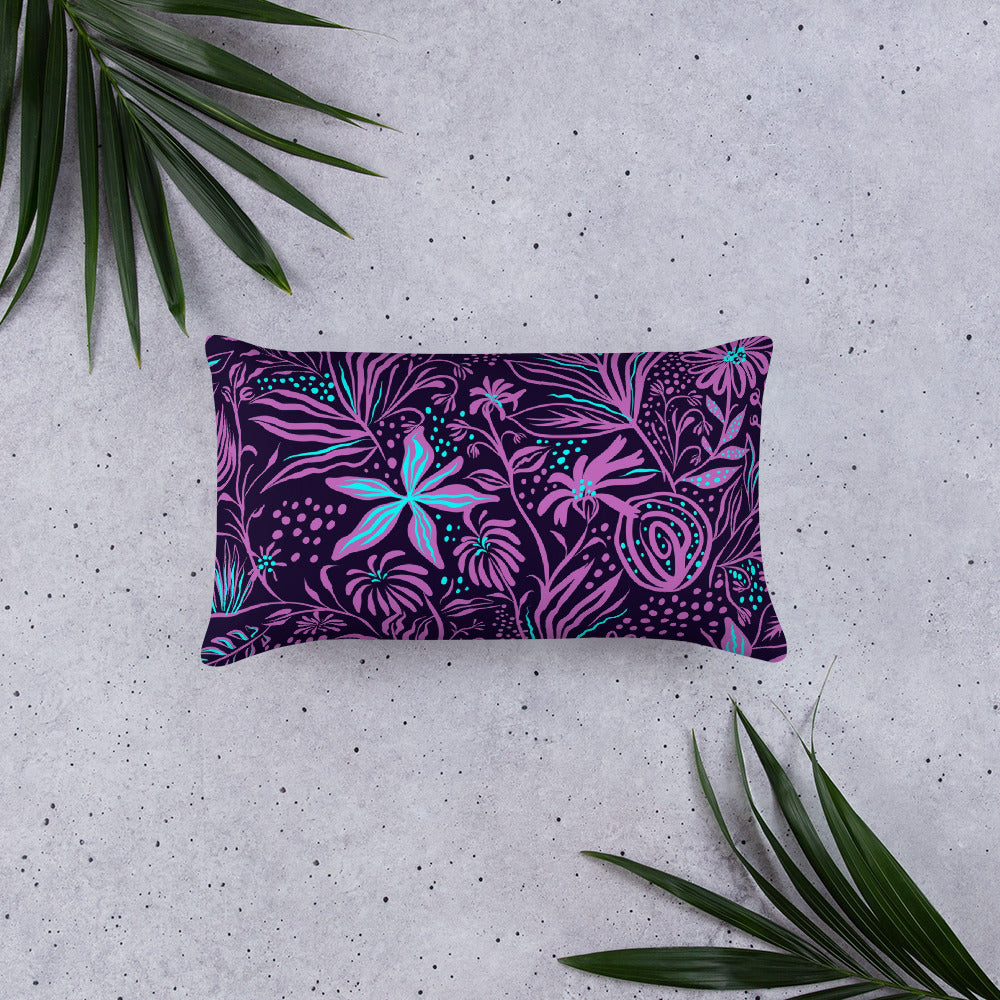 Purple Leaves Pillow