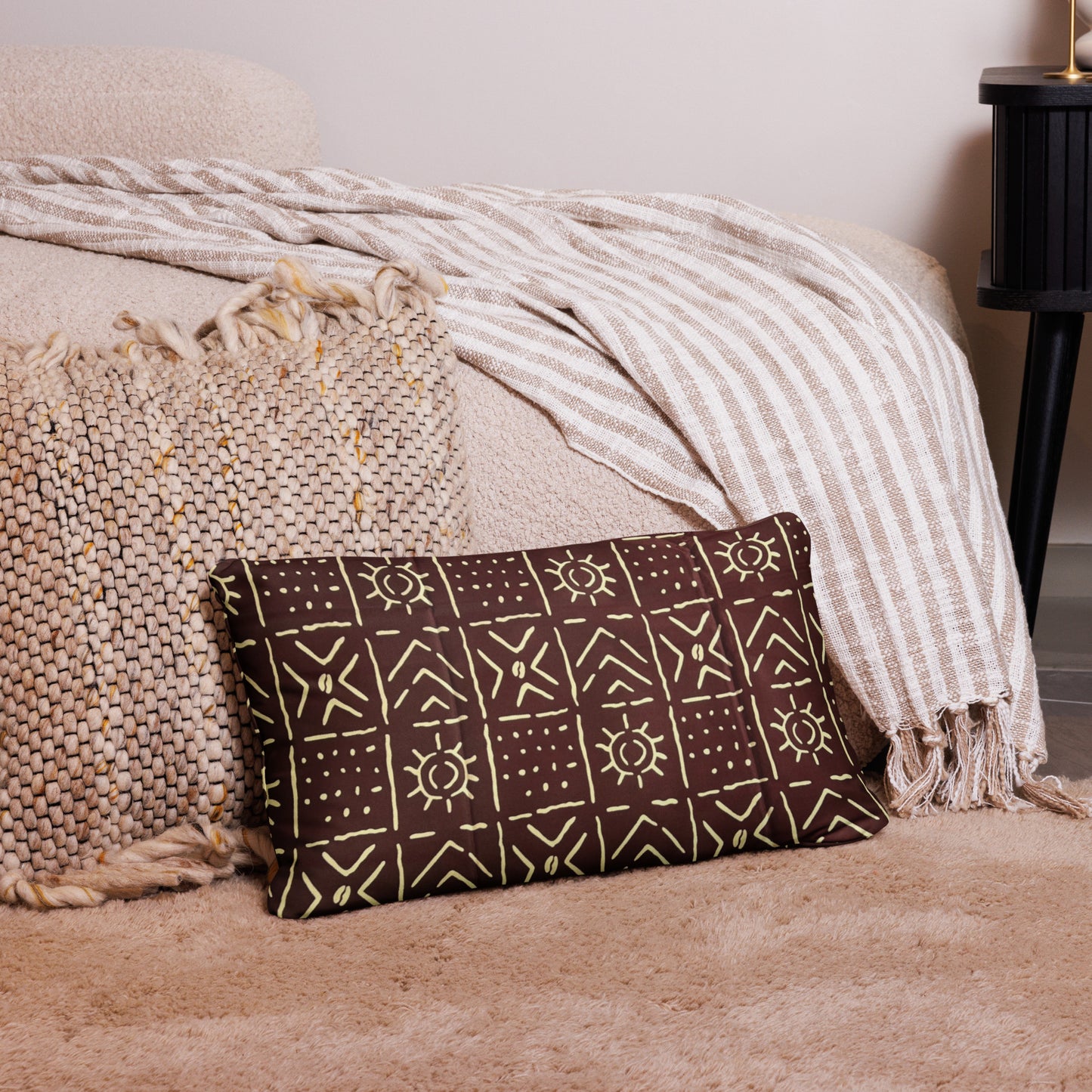 Brown African Print Pillow