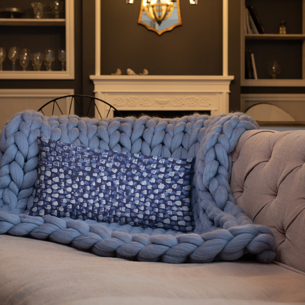 Blue Dotted Adire Pillow