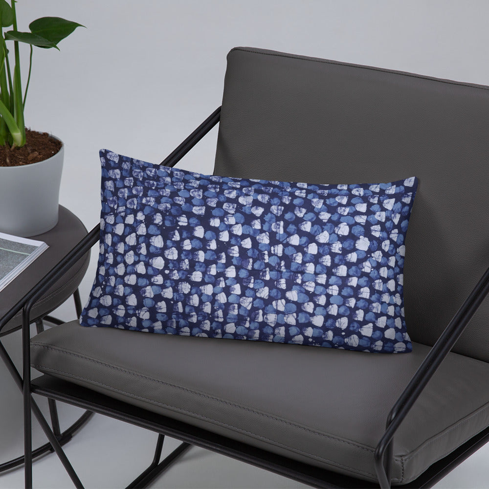 Blue Dotted Adire Pillow