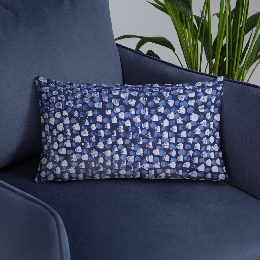 Blue Dotted Adire Pillow