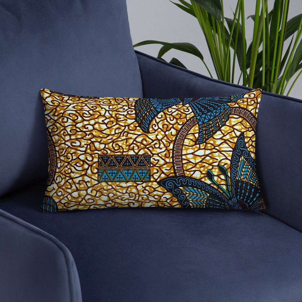 Butterfly Brown Ankara Pillow