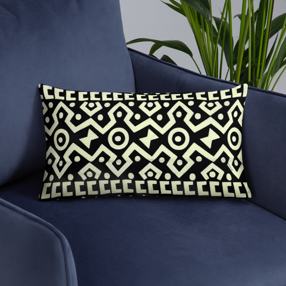 Black & Cream Bogolan Pillow