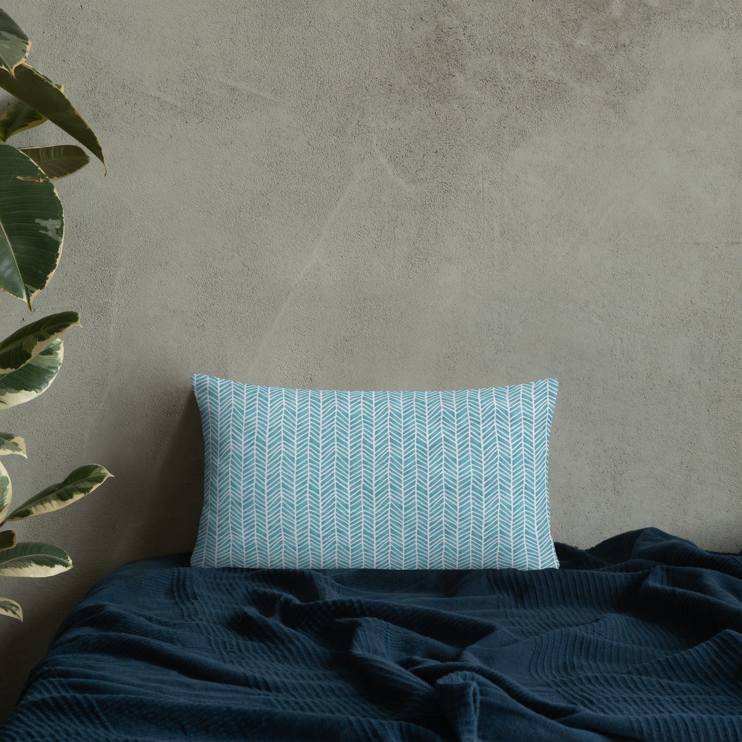 Aqua Chevron Adire Pillow