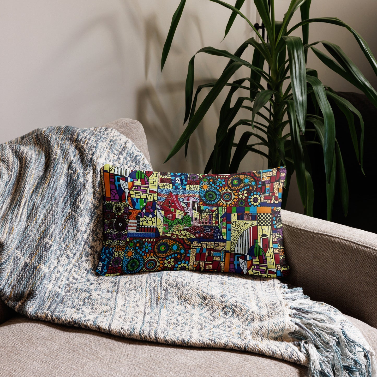 Colourful Art Ankara Pillow