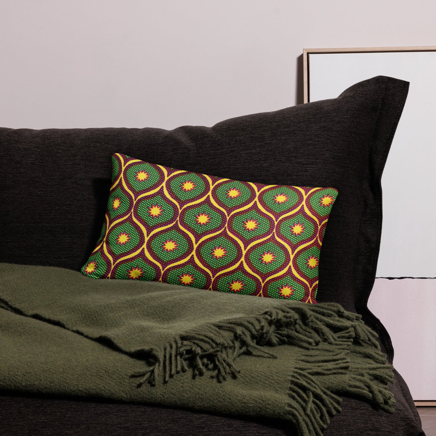 Yellow Green Ankara Pillow