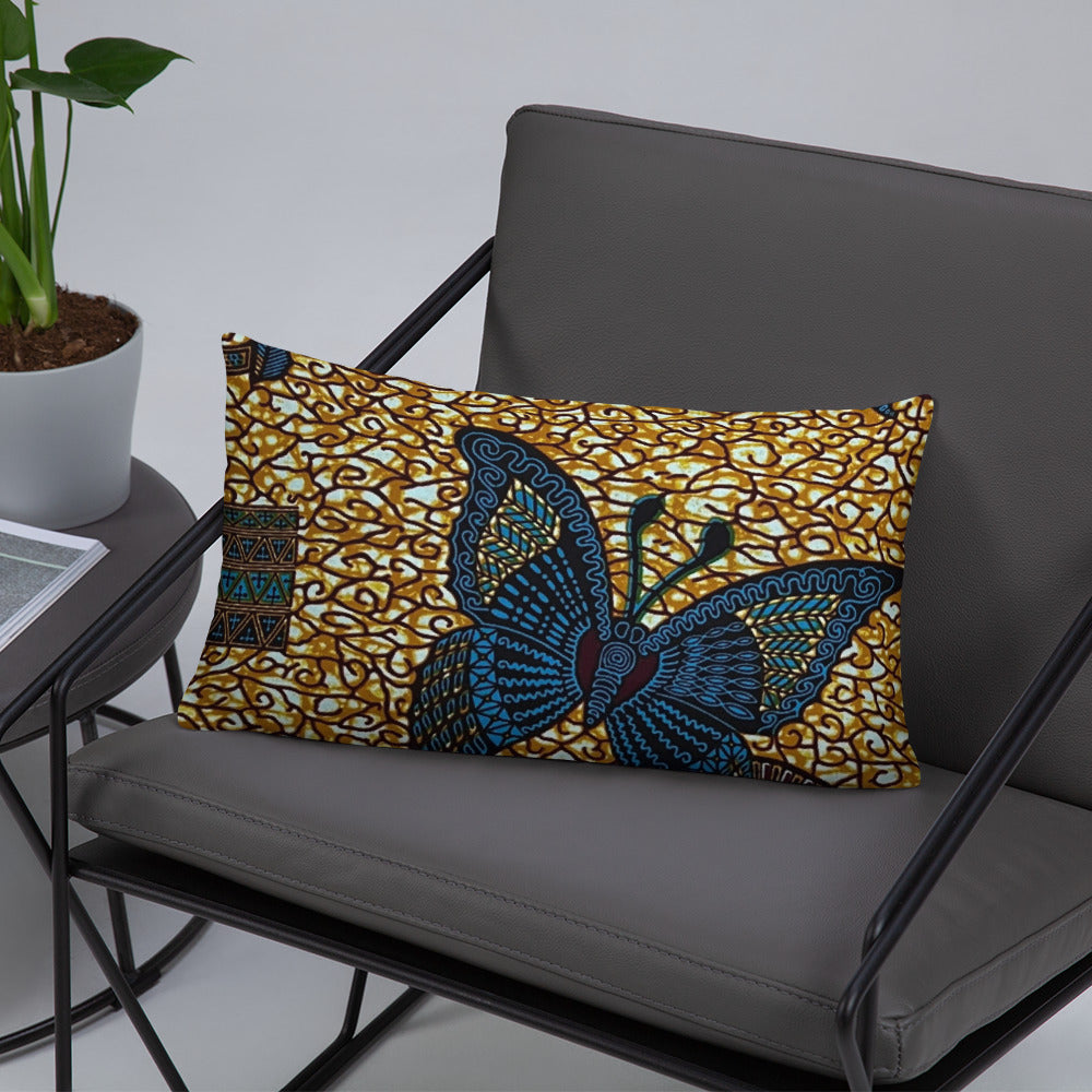 Butterfly Brown Ankara Pillow