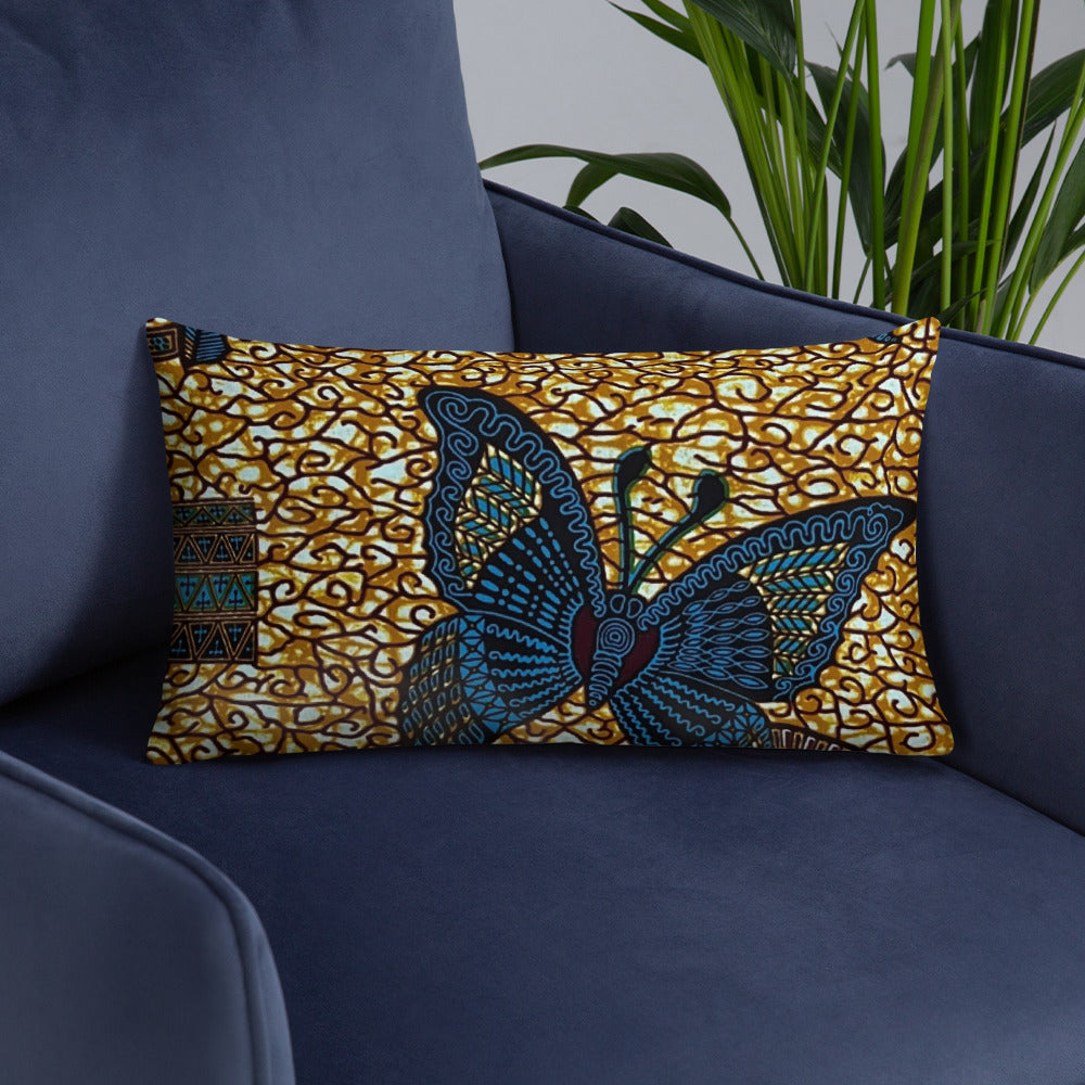 Butterfly Brown Ankara Pillow