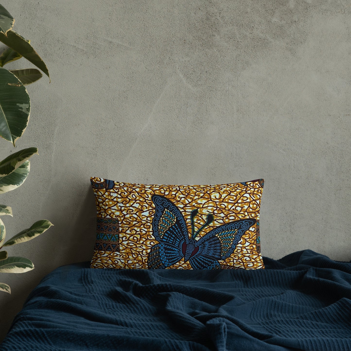 Butterfly Brown Ankara Pillow