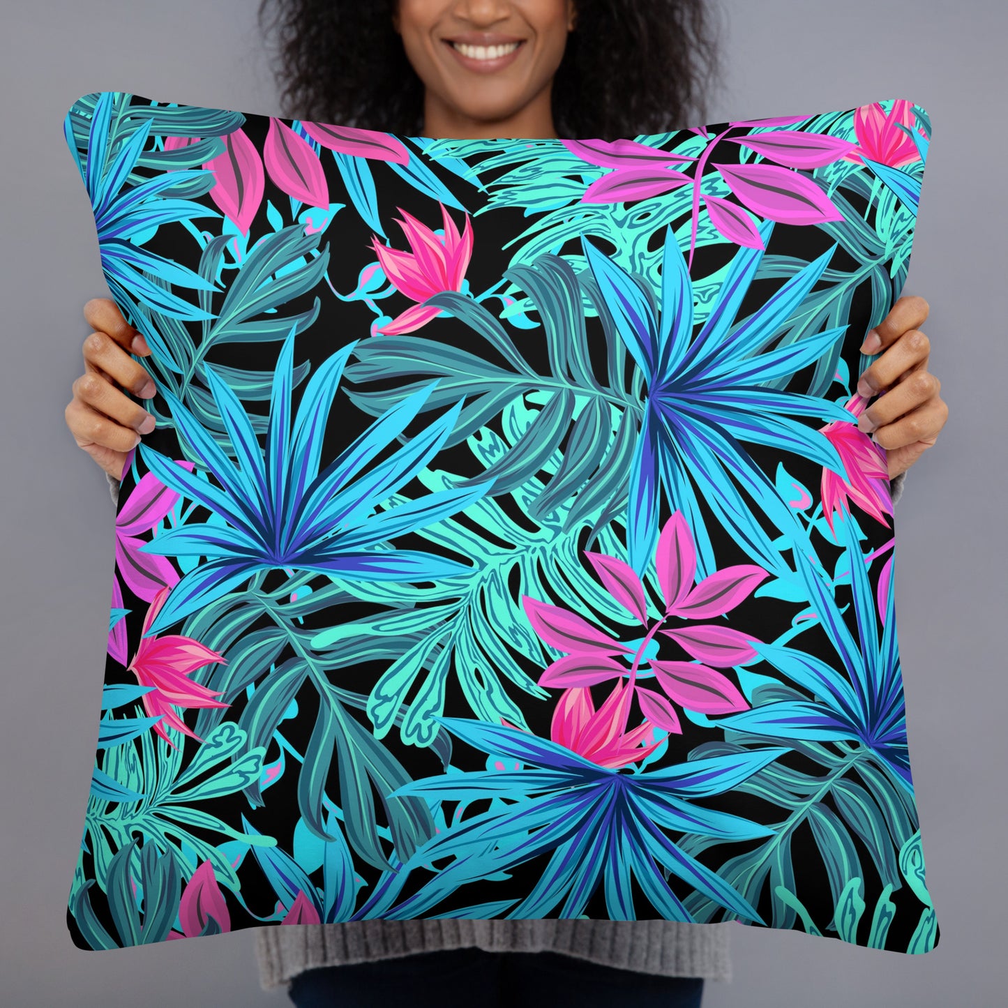 Blue Tropical Pillow