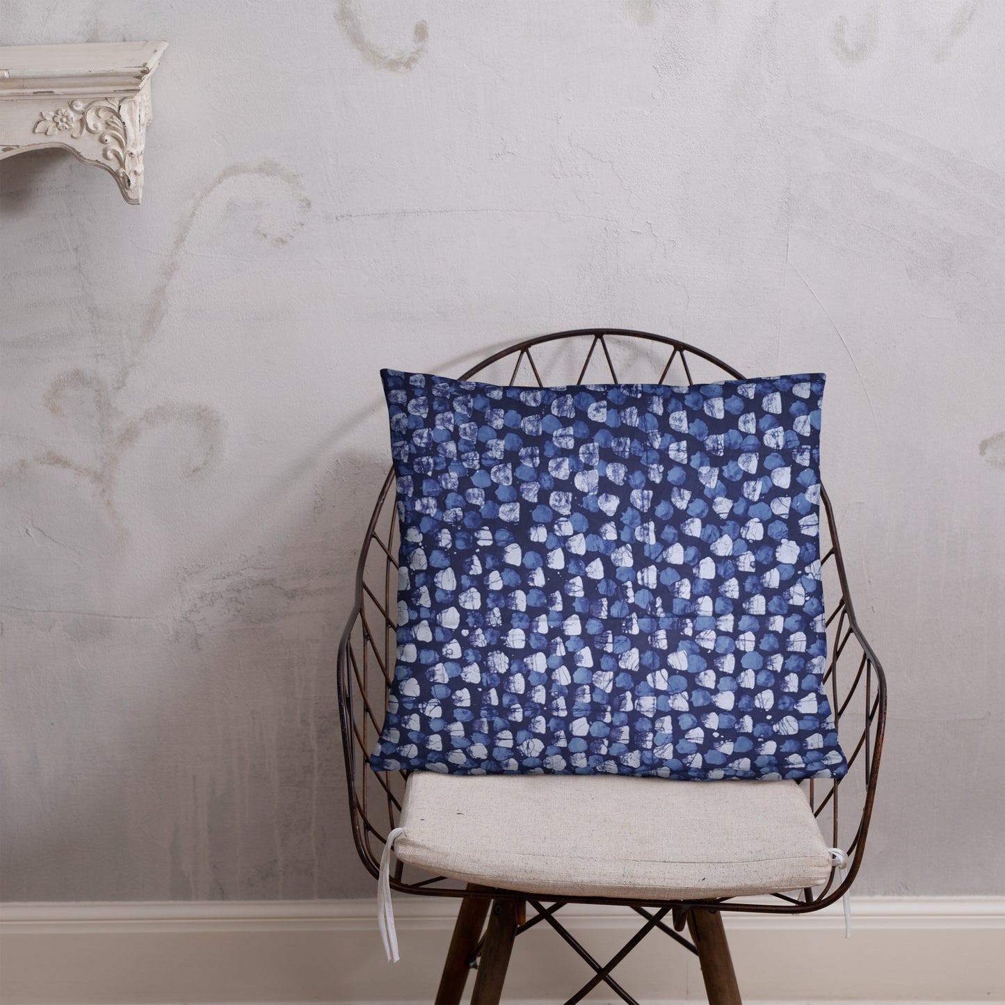 Blue Dotted Adire Pillow