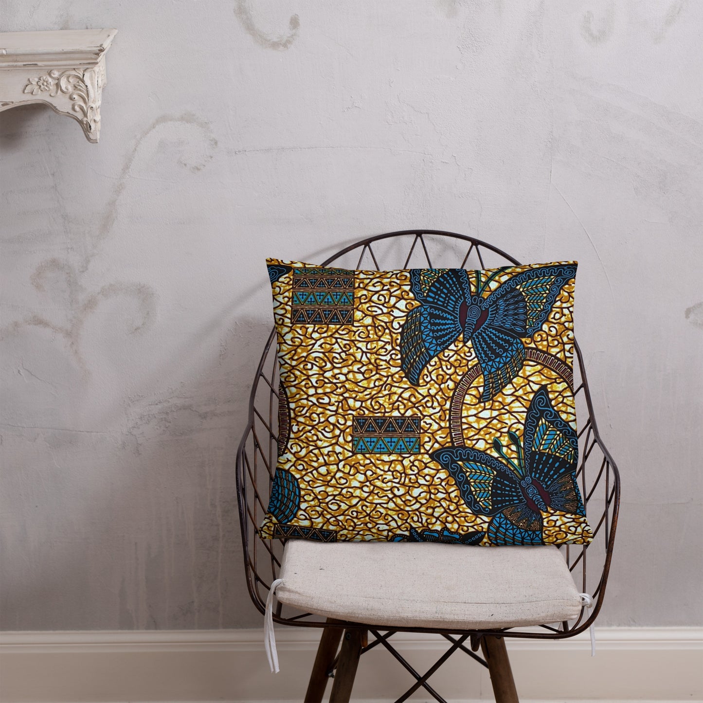 Butterfly Brown Ankara Pillow