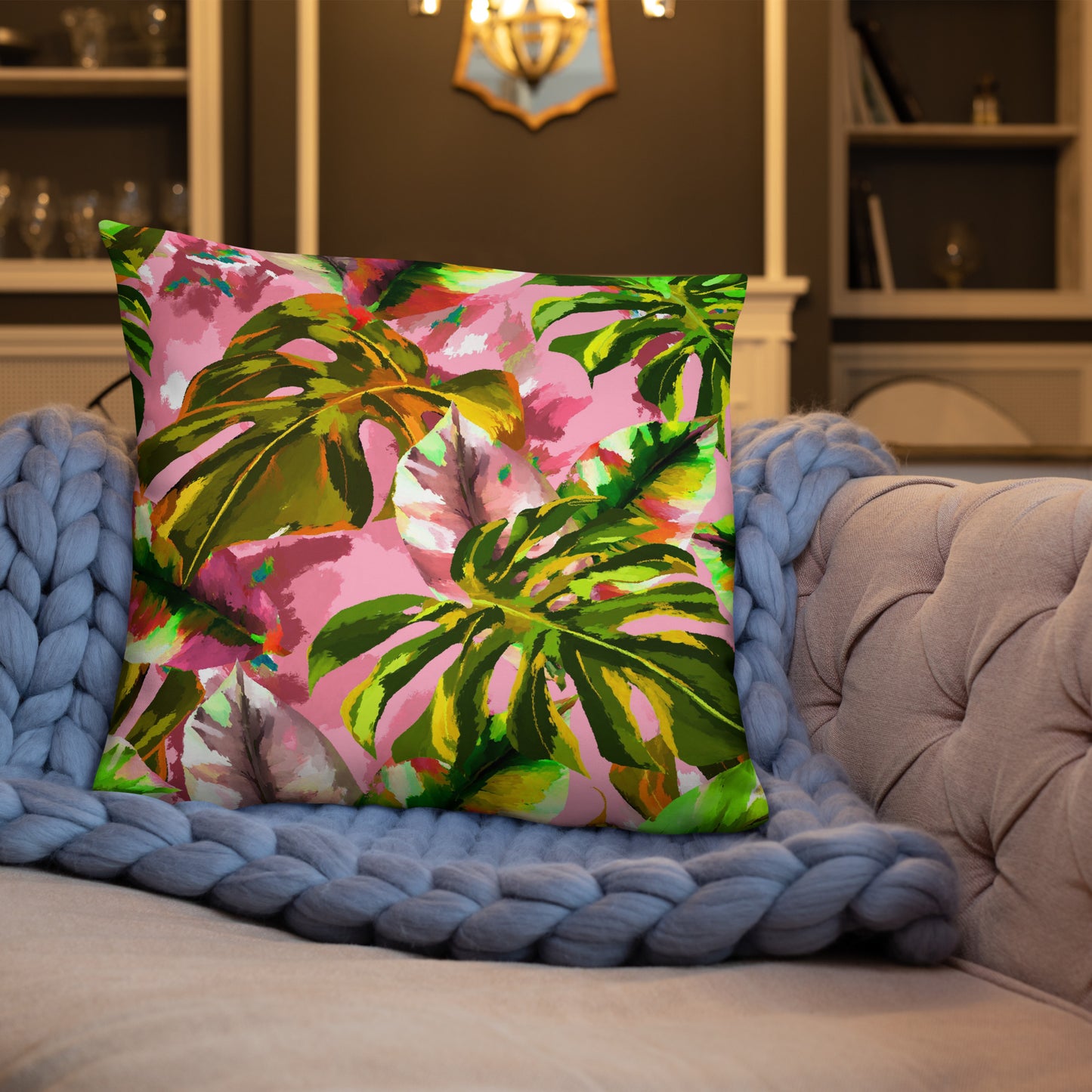 Pink Tropical Pillow