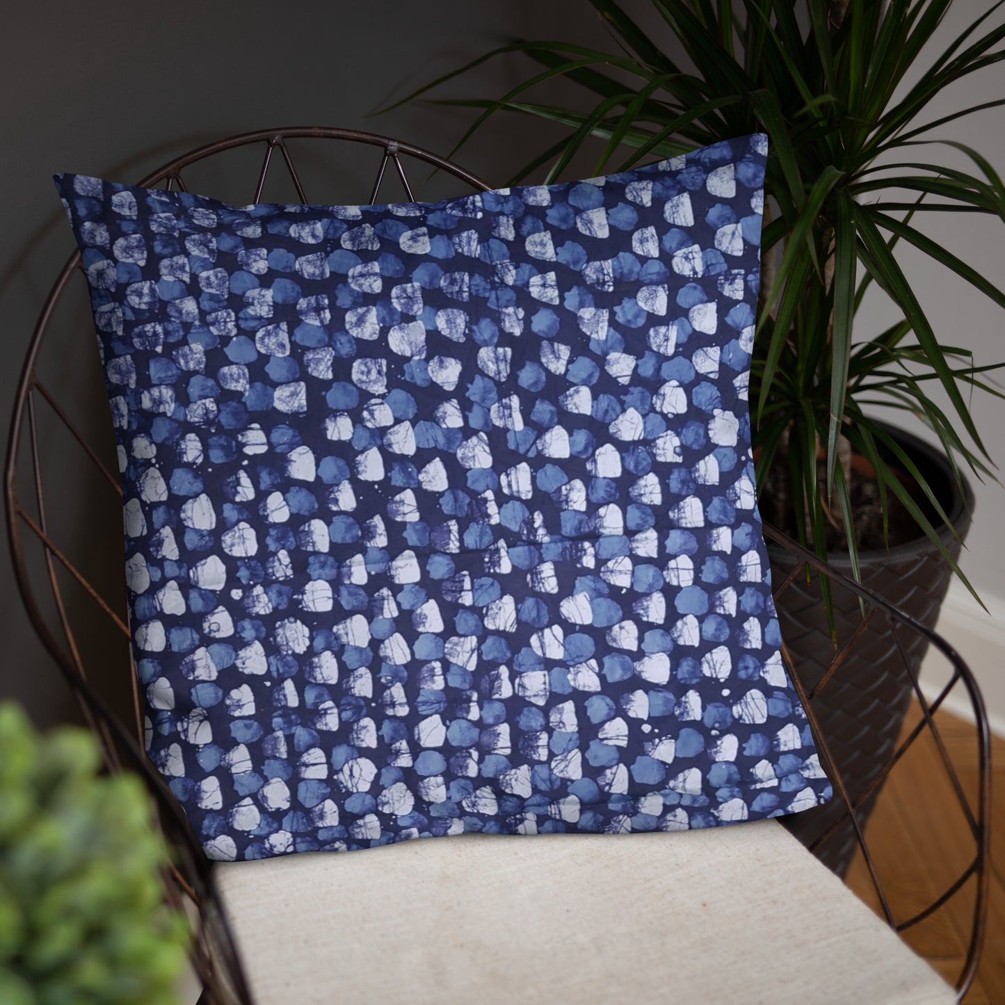 Blue Dotted Adire Pillow