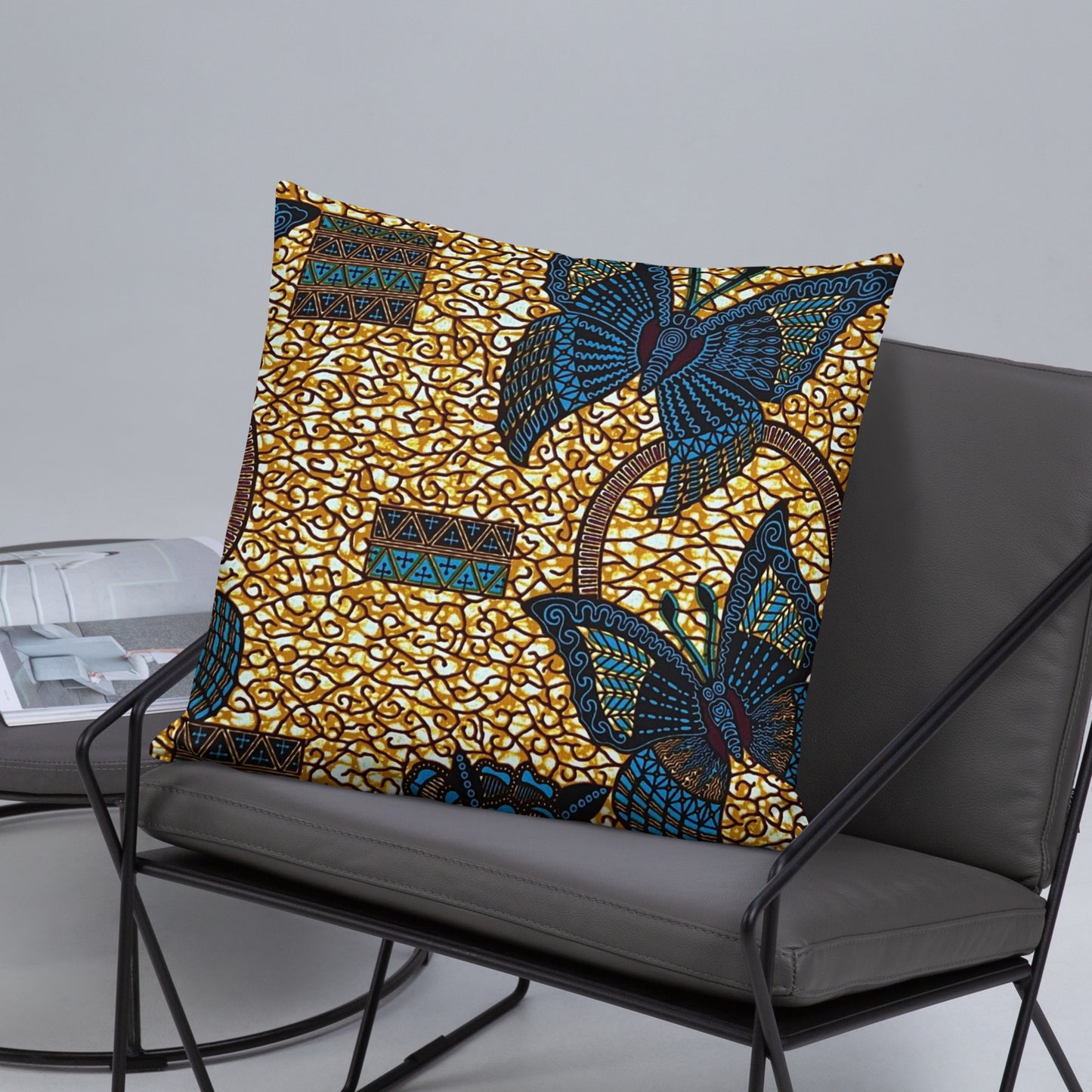 Butterfly Brown Ankara Pillow