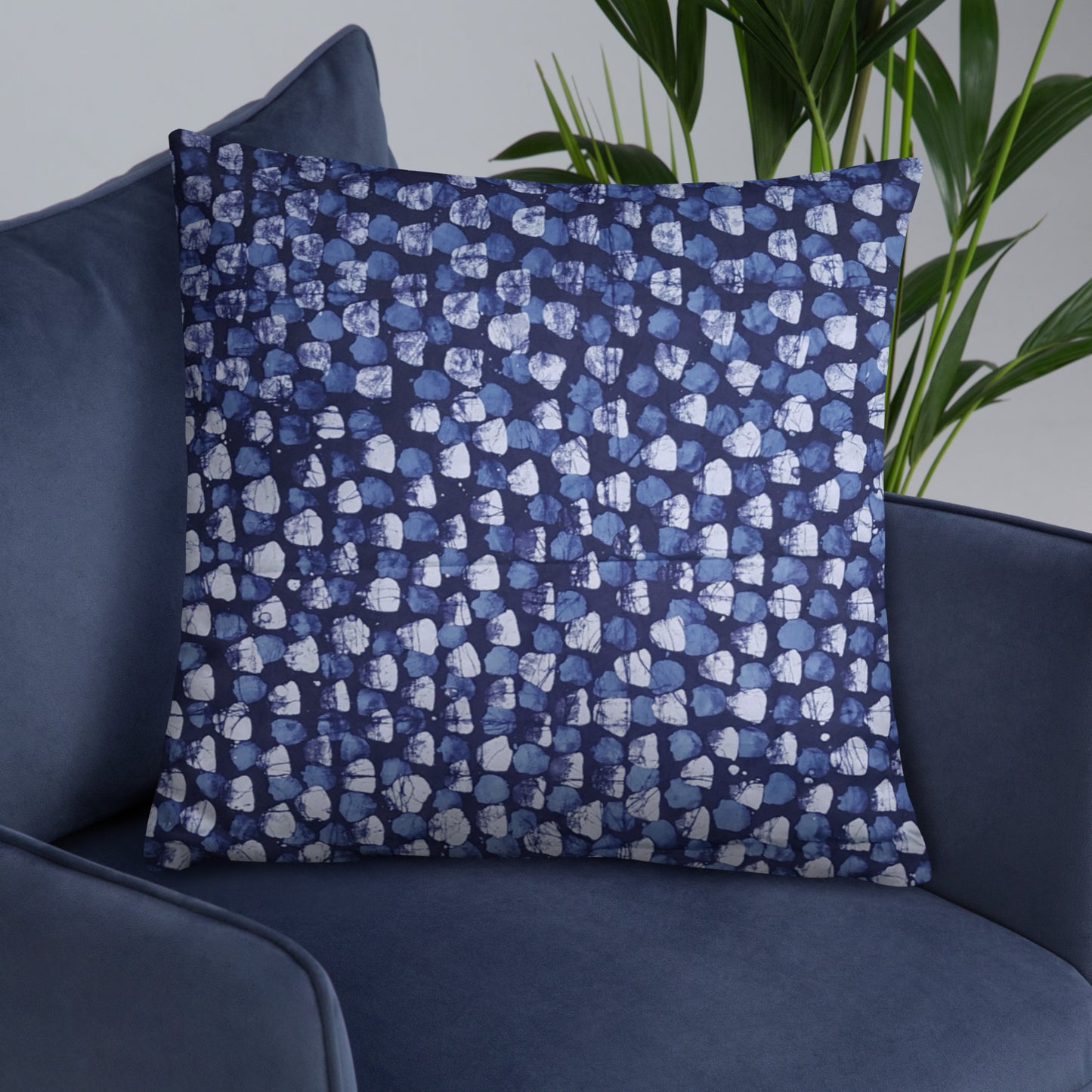 Blue Dotted Adire Pillow