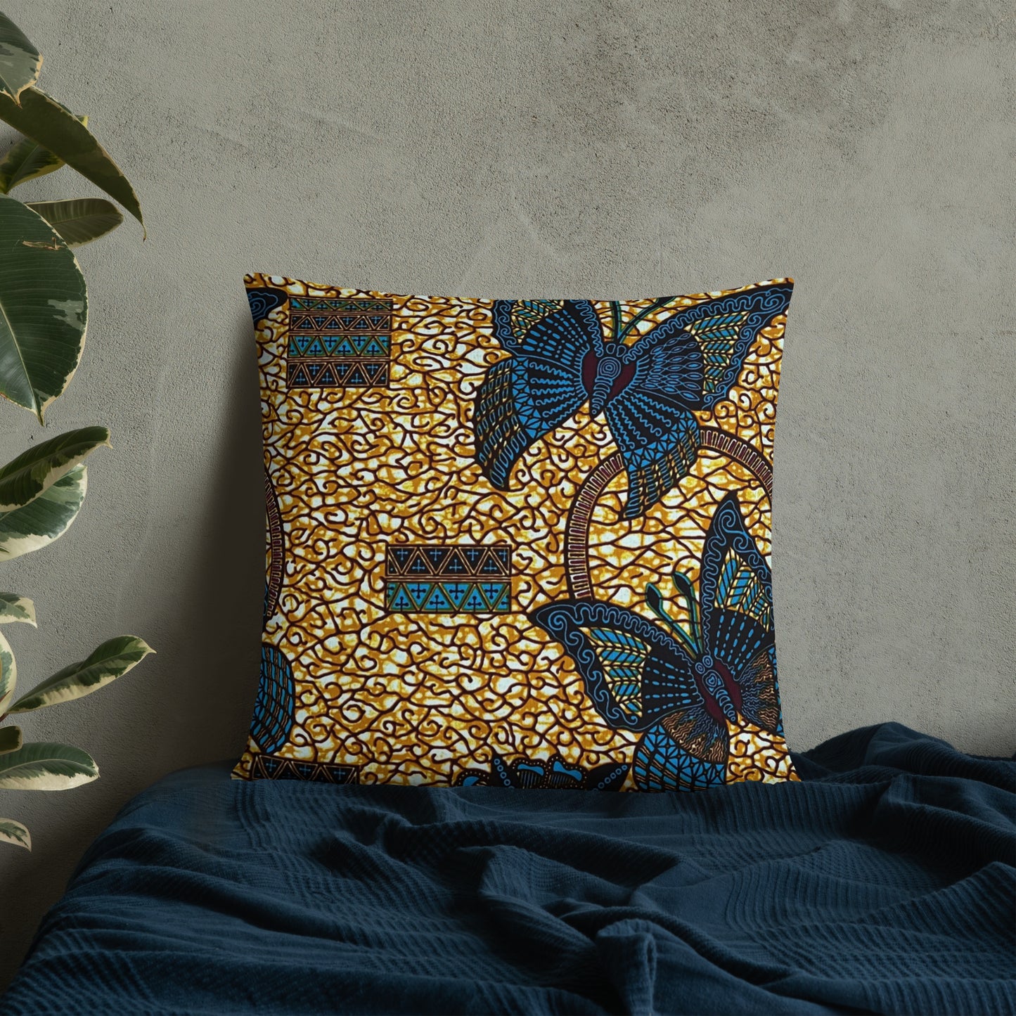 Butterfly Brown Ankara Pillow