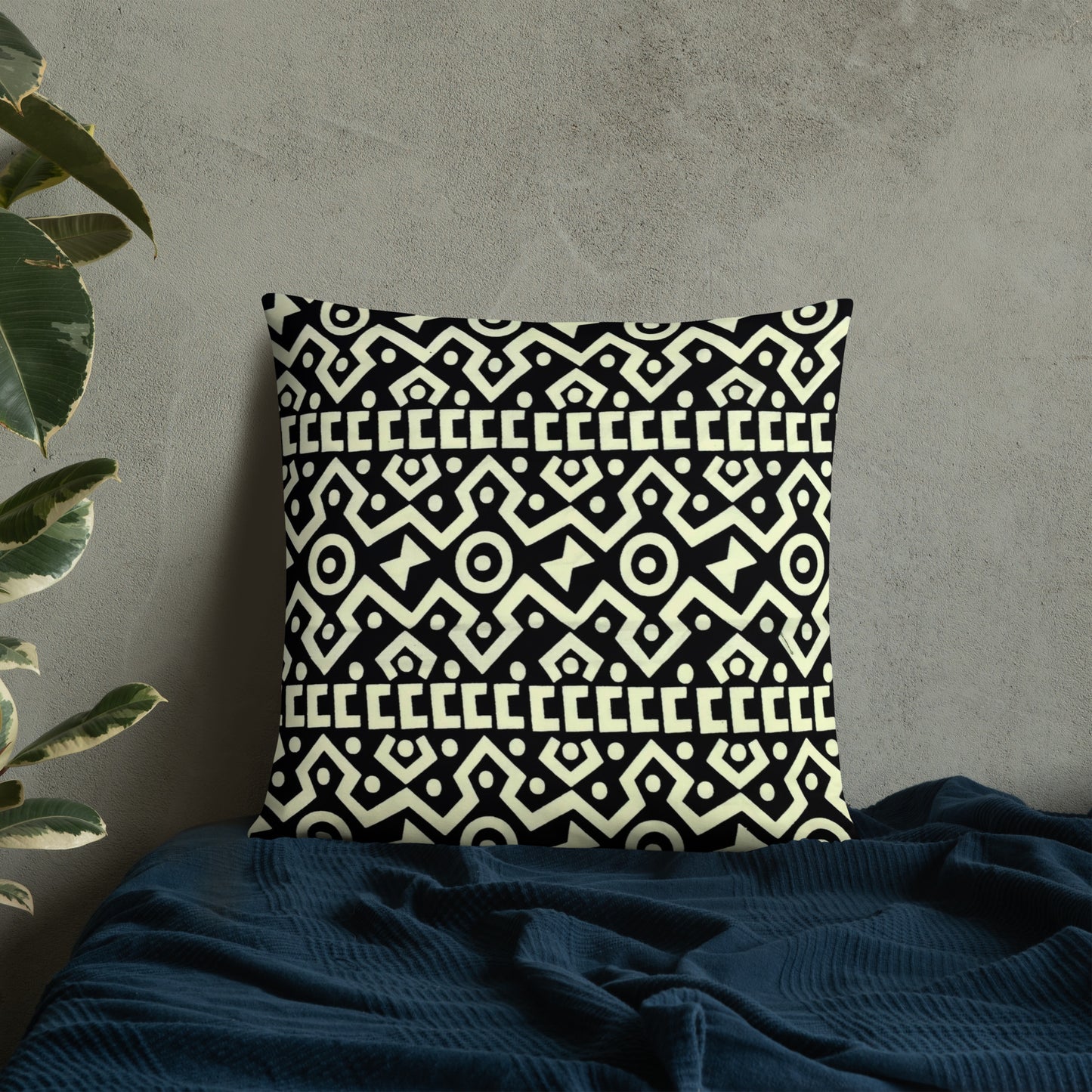 Black & Cream Bogolan Pillow