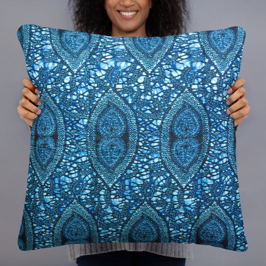 Blue Peas Ankara Pillow