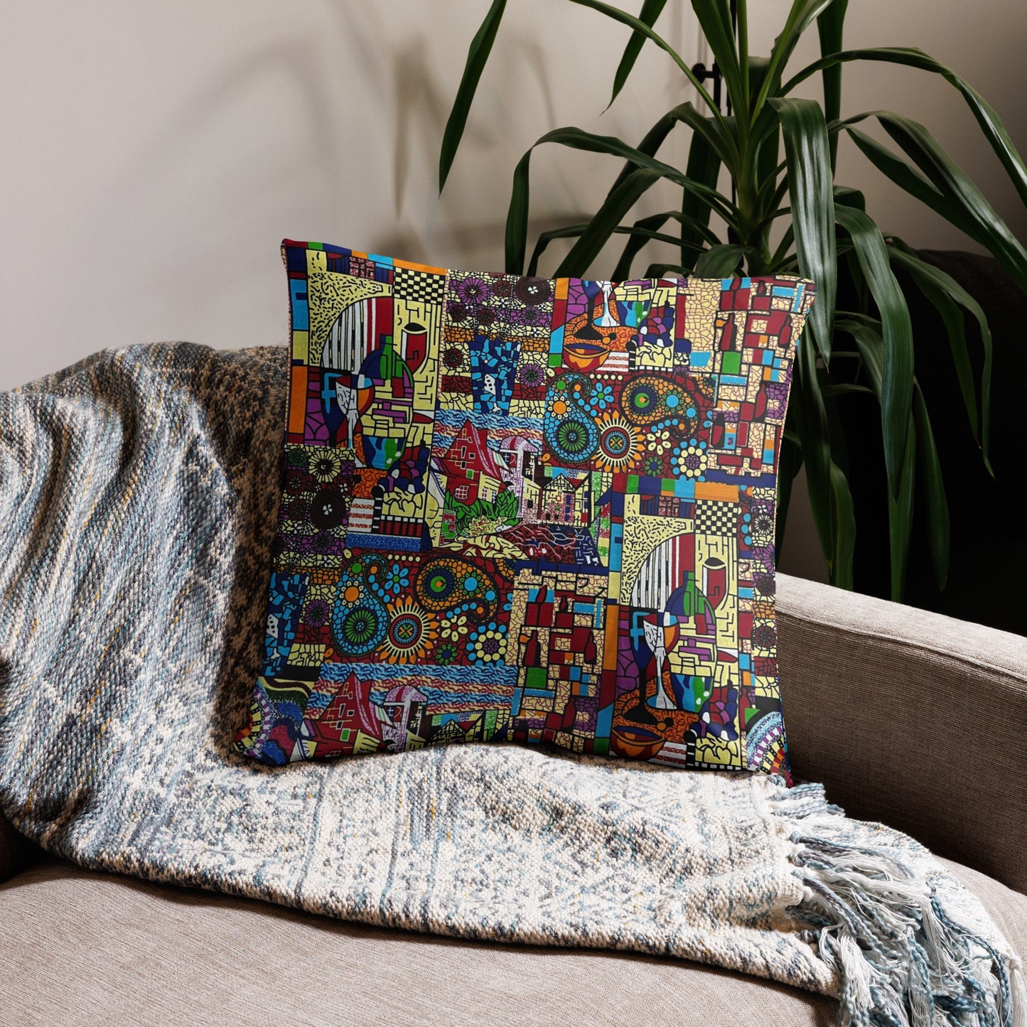 Colourful Art Ankara Pillow