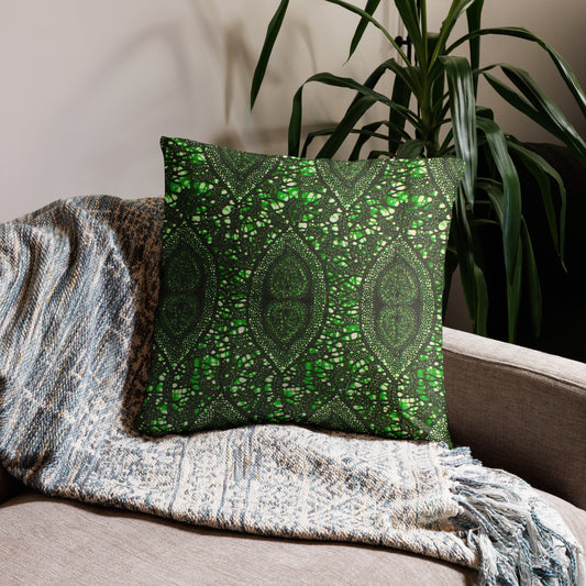 Green Peas Ankara Pillow